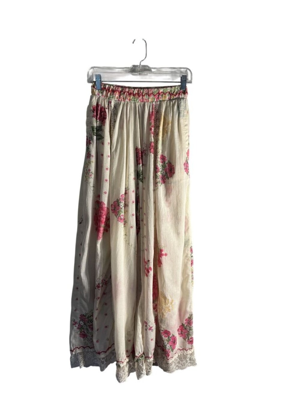 Intimately Free People Vintage Floral Lounge Pants With Lace Hem Elastic Waist - Picture 2 of 16